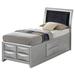 Glory Furniture Marilla Storage Platform Bed Wood & /Upholstered/Faux leather in Gray | 52 H x 43 W x 85 D in | Wayfair G1503I-TSB4