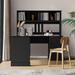 Latitude Run® Radenko L-Shape Desk w/ Hutch Wood in Black | 64.95 H x 59.85 W x 59.85 D in | Wayfair 25211857496A4D0C8646896253CB375A