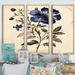 Ophelia & Co. Blossoming Blue Retro Flower VII Blossoming Blue Retro Flower VII - 3 Piece Floater Frame Print on Canvas Canvas, in White | Wayfair