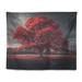 Red Barrel Studio® Polyester Lonely Majestic Tree Landscape Forest Tapestry Polyester in Gray/Red | 50 H x 60 W in | Wayfair