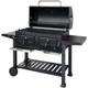 Holzkohlegrill HHG 863, Grillwagen Standgrill bbq Gartengrill mit Deckel Ablage, Stahl Emaille