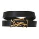 Saint Laurent Opyum Double Wrap Bracelet In Leather And Metal Black/Gold-tone