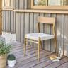 Chaise de jardin en teck massif et cordage beige