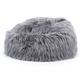 Pouf fausse fourrure gris anthracite