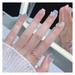 Gradient Clear Blue Press-on Nails Durable Full Cover False Nails for Daily Everyday Wearing Glue
