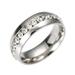 KIHOUT Discount Unisex Stainless Steel Crystal Ring For Men And Women Fashion Couple Ring