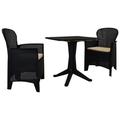 Tomshoo 3 Piece Bistro Set Rattan Anthracite