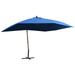 Hanging Parasol with Wooden Pole 157.5 x118.1 Blue