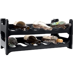 PROREGAL Weinregal CURVA 6x Ebenen für 36 Flaschen, HxBxT 72x60x30cm, Schwarz, Stapelbares Flaschenregal Image