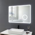 Specchio da bagno illuminazione led con ingrandimento 3x e interruttore tattile 80x60cm Specchio