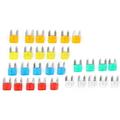 Fuse Kit Blade Engineering Plastics Fuse 60PCS Car Fuses Assortment Kit Standard & Mini Size Fuse Assortment Silver Blade Type Car Interior Parts for Auto Protection for Motorcycle/Boat