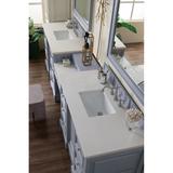 James Martin Vanities De Soto 118" Double Vanity Set with Makeup Table, Silver Gray