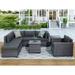 Outdoor Grey Wicke 8 Piece Sectional Sofa Set with Cushions