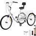 VEVOR 24'' Foldable Adult Tricycle Folding Adult Trike 7 Speed Bikes w/Basket - 69.7" x 30.7"