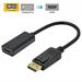 DisplayPort to HDMI Adapter Gold-Plated Display Port to HDMI Converter DP to HDMI Cord (Male to Female) Compatible with Computer Desktop Laptop PC Monitor Projector HDTV - Black