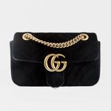 Gucci Bags | Gucci Mini Black Velvet Gg Marmont Shoulder Bag | Color: Black | Size: Os