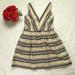 J. Crew Dresses | J. Cew Gold And Grey Striped Sparkly Party Dress With Pockets Size 6 | Color: Gold/Gray | Size: 6