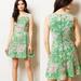 Anthropologie Dresses | Maeve Anthropologie Verbena ~Size 2~ Women’s A-Line Fit & Flare Green Lace Dress | Color: Green/Pink | Size: 2