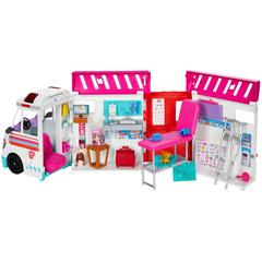 Puppen Fahrzeug BARBIE "Krankenwagen 2-in-1 Spielset" Puppenausstattungen weiß Kinder Barbie