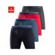 Langer Boxer BENCH. Gr. S, 4 St., blau (rot, blau, anthrazit, schwarz) Herren Unterhosen mit schmalen Streifen im Logo-Webbund
