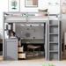 Walker Edison Loft Bed by Wayfair TM Wood in Gray | Twin XD-137