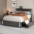 Walker Edison Queen Bed by Wayfair TM Upholstered in Gray XD-120