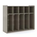 TotMate Tot Mate 5-Section Wall Locker 46"W Coat Locker w/ Hooks Wood in Gray | Wayfair TML403A.0W92