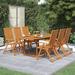 East Urban Home 7 Piece Patio Dining Set Solid Acacia Wood in Brown/White | 29.13 H x 78.74 W x 39.37 D in | Wayfair