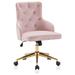Willa Arlo™ Interiors Baylor Ergonomic Velvet Task Chair 23.62" W Nailhead Office Chair Aluminum/Upholstered in Gray/White/Yellow | Wayfair