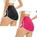 Baywell 2 Pack Women s High Waisted Workout Booty Shorts Yoga Sports Shorts Plus Size Workout Gym Athletic Shorts Stretch Cheerleader Running Dance Volleyball Shorts Summer Sleeping Shorts S-4XL