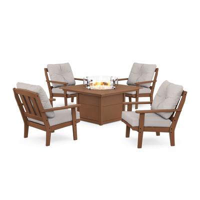Trex Outdoor Furniture Cape Cod 5-Piece Deep Seating Set with Fire Pit Table