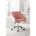 Home Office Desk Chair with Wheels, Modern Upholstered Velvet Chair Adjustable Makeup Chair 360° Swivel Computer Chair