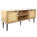 Elegant Wooden TV Stand for TVs up to 65 Inches,with 2 Cabinet Open Shelves