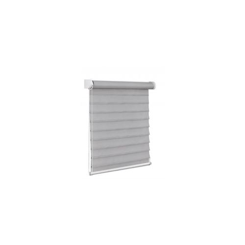 3D Fensterrollo - Neuheit - 120x150 cm grau Doppelrollo