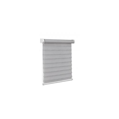 3D Fensterrollo - Neuheit - 140x150 cm grau Doppelrollo