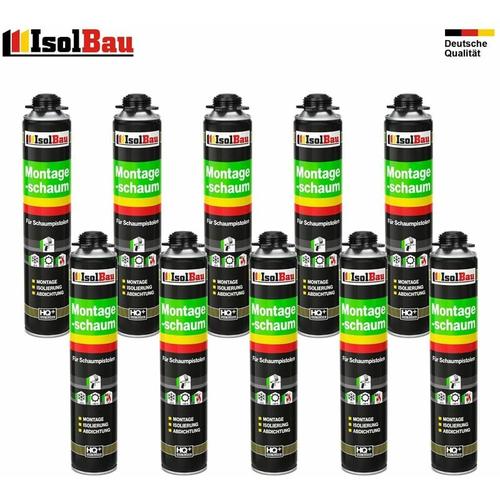 Isolbau - Pistolenschaum 10 x 750 ml PU-Schaum Füllschaum Montageschaum Bauschaum 1K