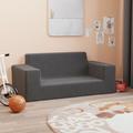 Divano per Bambini a 2 Posti - Divano relax Sofa Antracite in Morbido Peluche BV195002 - BonneVie