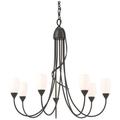 Flora 24.9" Wide 7 Arm Oil Rubbed Bronze Chandelier With Opal Glass