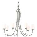 Flora 24.9" Wide 7 Arm Sterling Chandelier With Opal Glass