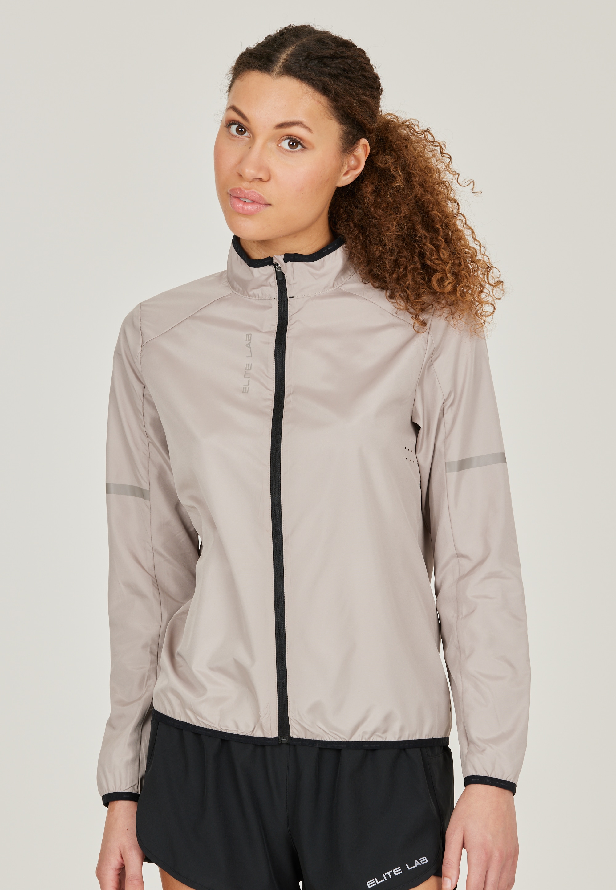 Laufjacke ELITE LAB "Jago", Damen, Gr. 40, beige, 100% Polyester, unifarben, normal, hoch geschlossener Ausschnitt, Jacken, mit hochwertigem YKK-Reißverschluss Image