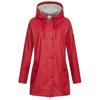 Regenjacke DEPROC ACTIVE "Friesennerz ANKERGLUT HVN", Damen, Gr. 36/38 (M), rot, Obermaterial: 100% Polyurethan; Futter: 100% Polyester, casual, figurumspielend, Langarm gerader Abschluss mit Druckknopf, Jacken, auch in Großen Größen erhältlich