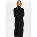 Strickkleid SAINT TROPEZ "SZ-Roll-neck Long Dress" Gr. M (38), N-Gr, schwarz (black) Damen Kleider Freizeitkleider mit Rollkragen