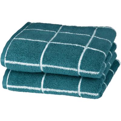Handtuch ROSS "Cashmere Überkaro", blau (pazifik), B:50cm L:100cm, Frottier, Obermaterial: 100% Baumwolle, Handtücher (Packung), in modischen Farben Image