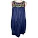 J. Crew Dresses | J.Crew Ladies Embroidered Sleeveless Tank Dress Navy Blue Linen Blend Size 4 | Color: Blue/Pink | Size: 4