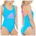 Adidas Swim | Nwot Adidas Cross Back One Piece Swimsuit | Color: Blue/Pink | Size: M