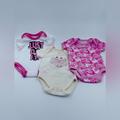 Nike One Pieces | Assorted Cute 3 Baby Girl Rompers (0-3months) | Color: Cream/Pink | Size: 0-3mb