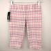 Adidas Shorts | Nwt Adidas Climalite Stretch Golf Shorts In Ecru/Watermelon Plaid Bloom | Color: Pink/Tan | Size: Various