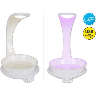 NÄVE LED Tischleuchte "Grow Light", weiß, Ø 15,50cm H: 24,00cm, Lampen, Wachstumsleuchte, Pflanzenlicht (lila) und Neutralweiß, USB-Kabel Image