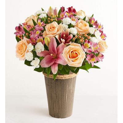 1-800-Flowers Seasonal Gift Delivery Summer Beginnings Double Bouquet W/ Woodland Vase