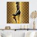 Design Art Luxury Brand Bionic Heel IV - Unframed Print on Metal in Black/Brown/Yellow | 29 H x 29 W x 1 D in | Wayfair MT55025-29-29